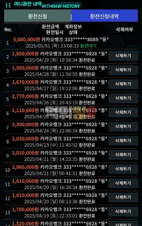 해피 300만원 먹튀 확정 증거자료
